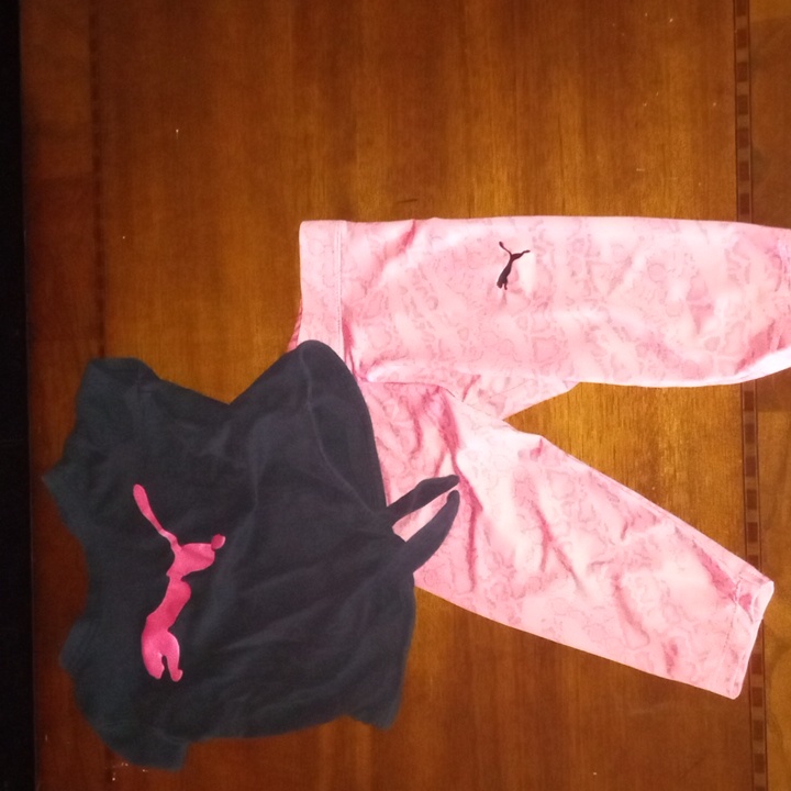 Girl 3t Puma Set Tshirt With Drifit Leggings